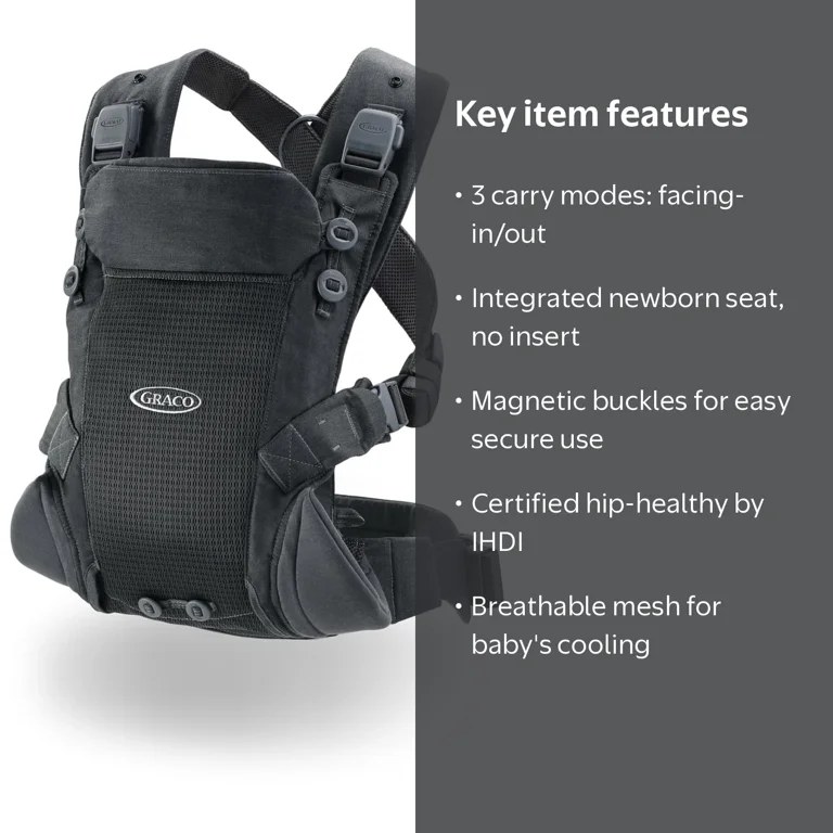 1000円値下げ！Mainly 3DBABY CARRIER チャコールブラック Graco Cradle Me Lite 3-in-1 Convertible Baby Carrier, Charcoal