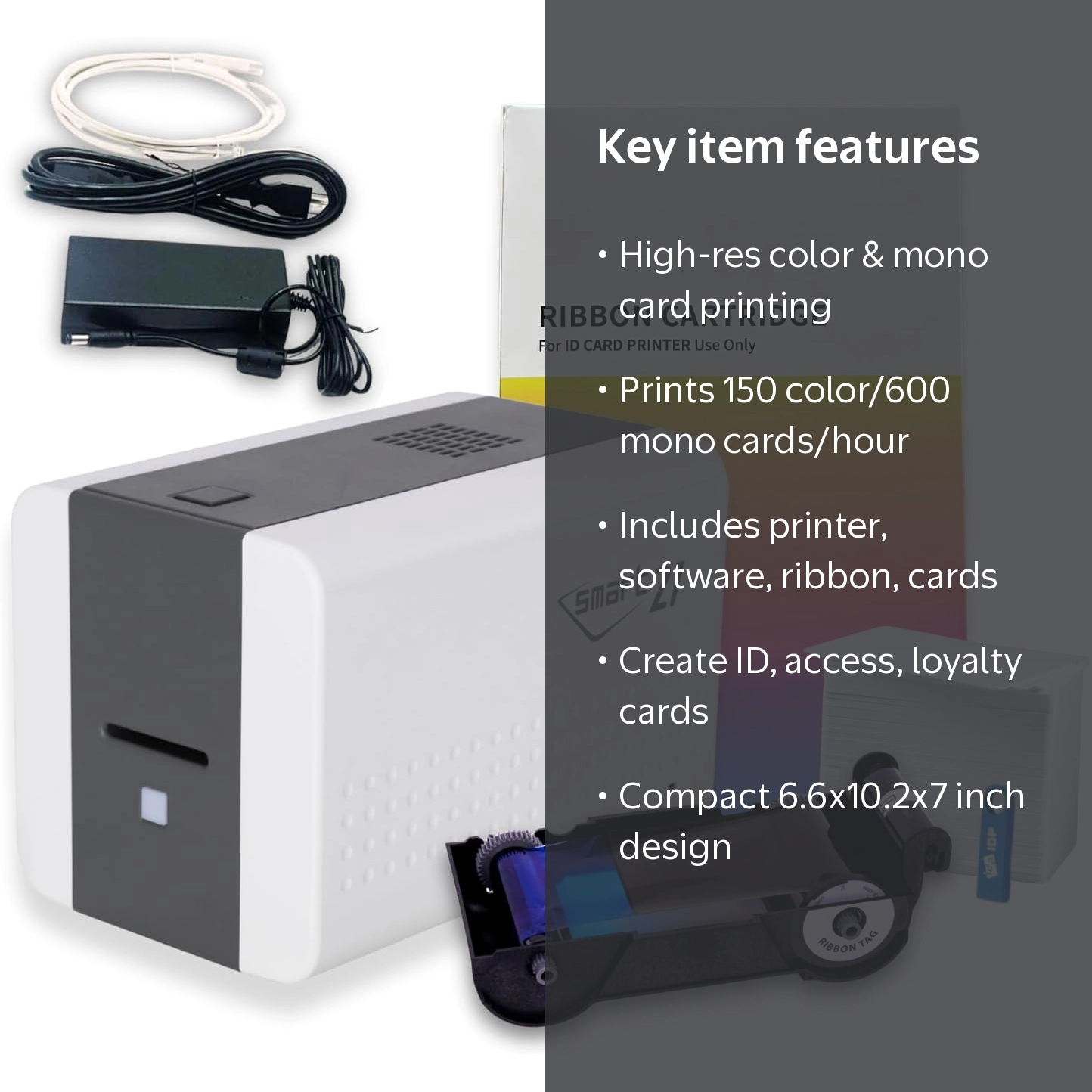 IDP SMART-21SK-EZ ID Card Simplex Printer Kit, Includes printer