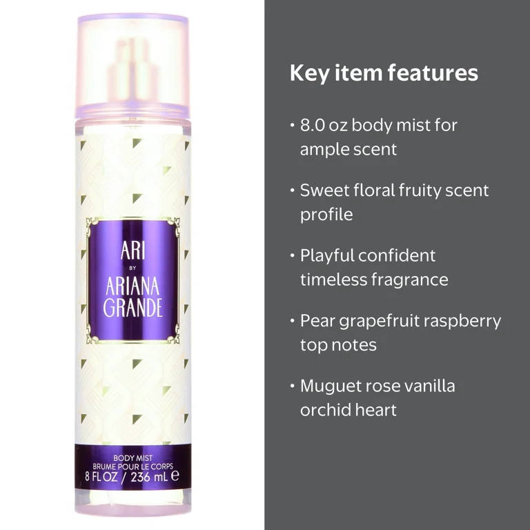 Ariana Grande's Ari Body Mist, Floral & Fruity Scent for Women