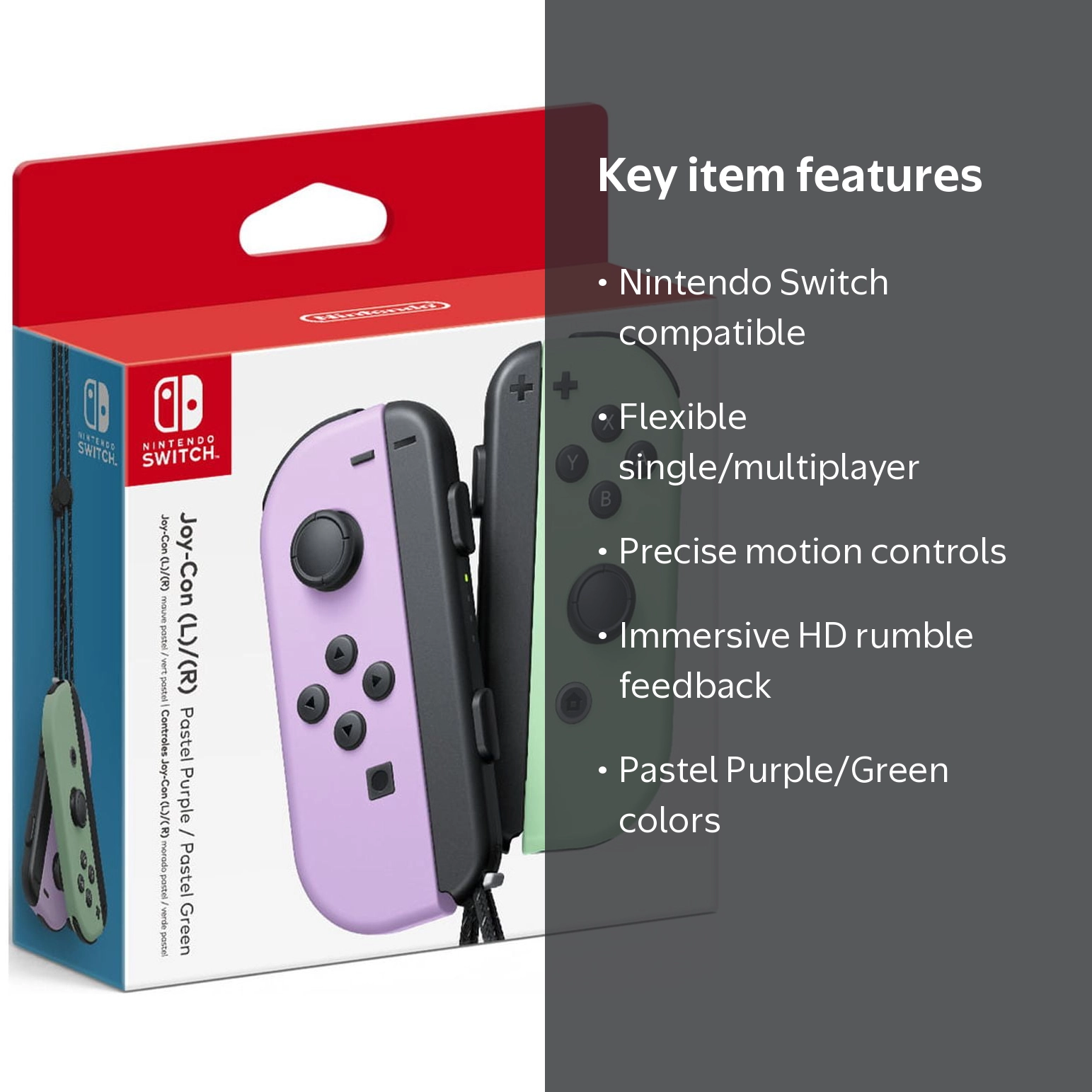 Nintendo, Joy-Con Controller, Pastel Purple Pastel Green - Walmart.com