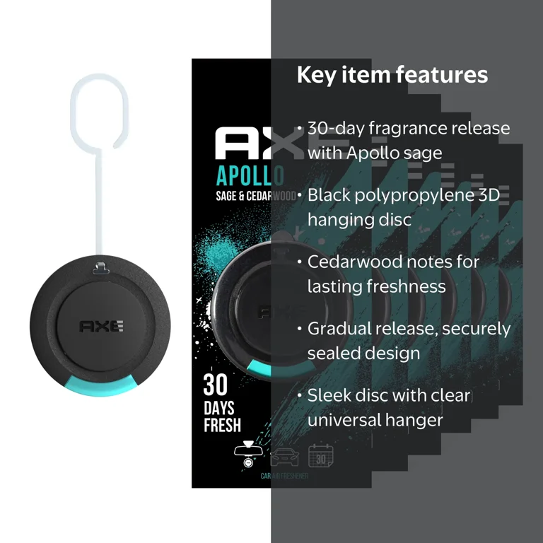 AXE Apollo Scent 3D Hanging Gel Car Air Freshener, 1 Pack