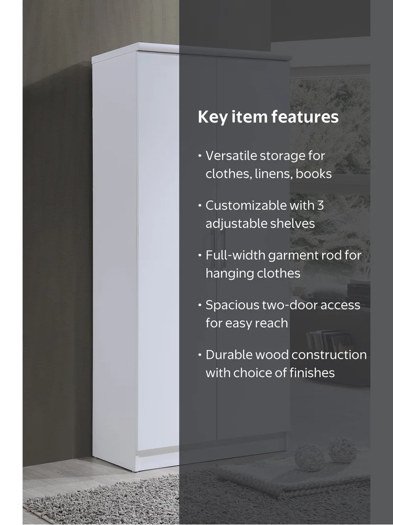 9/2限定★Vaundy HORO フーディ 白 XL Hodedah 2-Door Wardrobe with 4-Shelves, White - Walmart.com