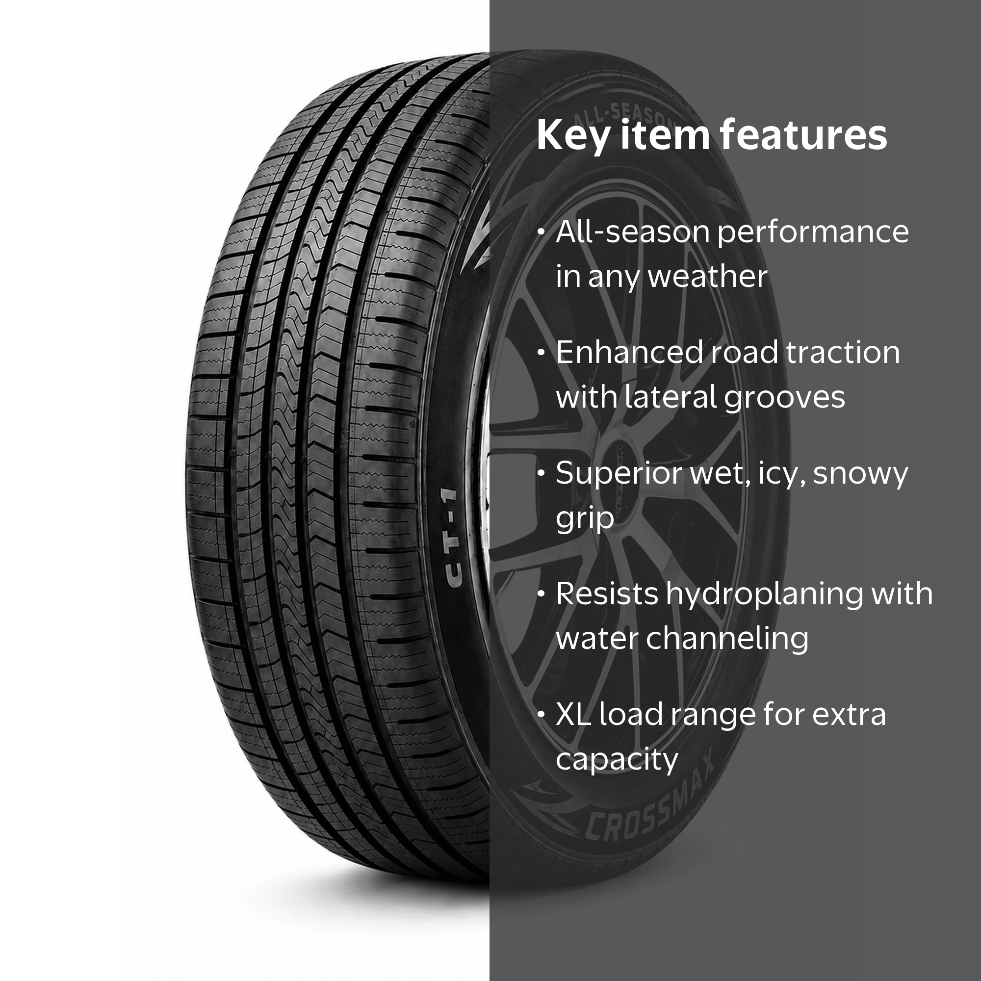 Crossmax, Passenger Tire, 225/55R17 97V XL, All Season - Walmart.com