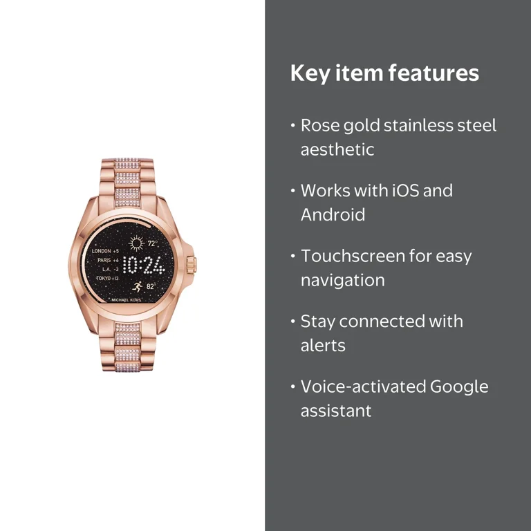 NEW MICHAEL KORS (MKT5018) BRADSHAW ACCESS ROSE GOLD TOUCHSCREEN