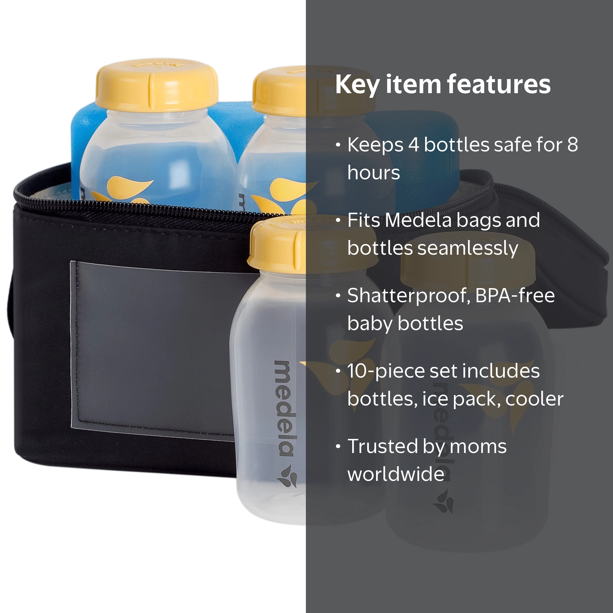 Medela Breast Milk Cooler Bag Set, 10 Piece Set HSA/FSA Eligible