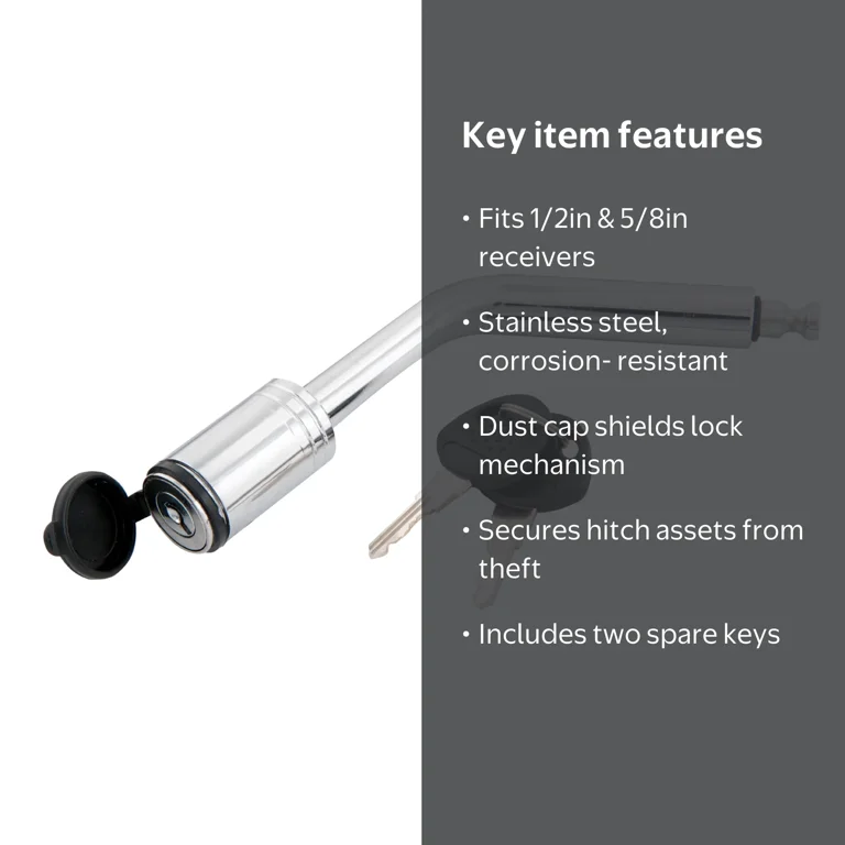 TowSmart Boomerang Bent Locking Hitch Pin, 1/2in and 5/8in Pin