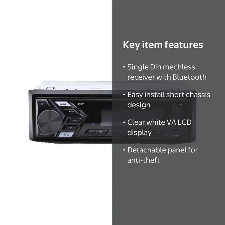 Nakamichi NM-NQ711B Single-Din in-Dash Mechless Digital Media
