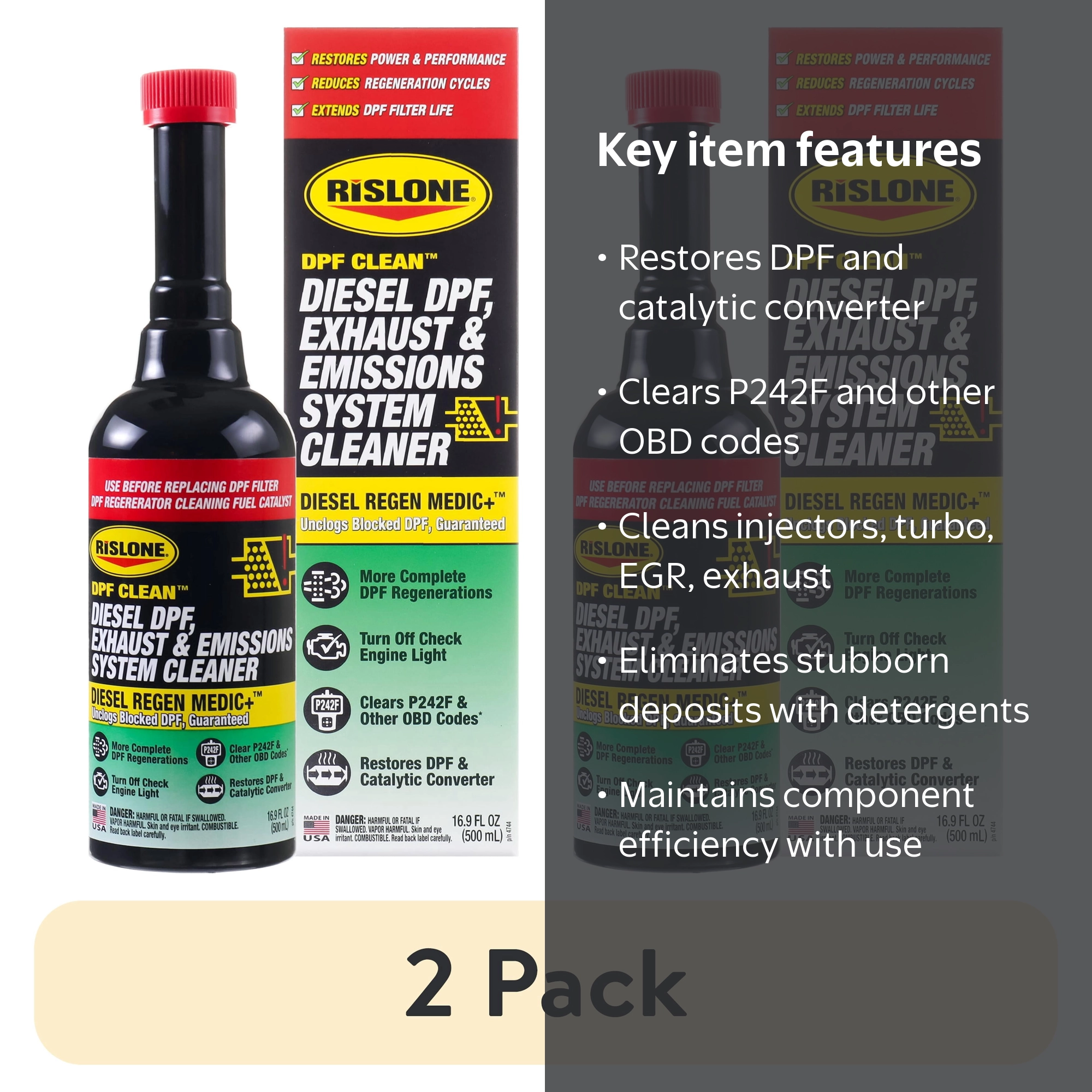 2 pack) Rislone DPF Clean Diesel DPF, Exhaust & Emissions System