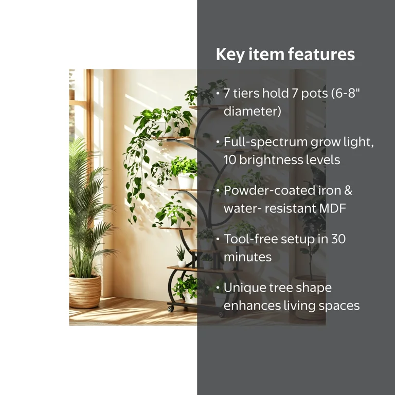 Ktaxon 6 Tiered Indoor Metal Plant Stand, Half-Heart Shape Iron
