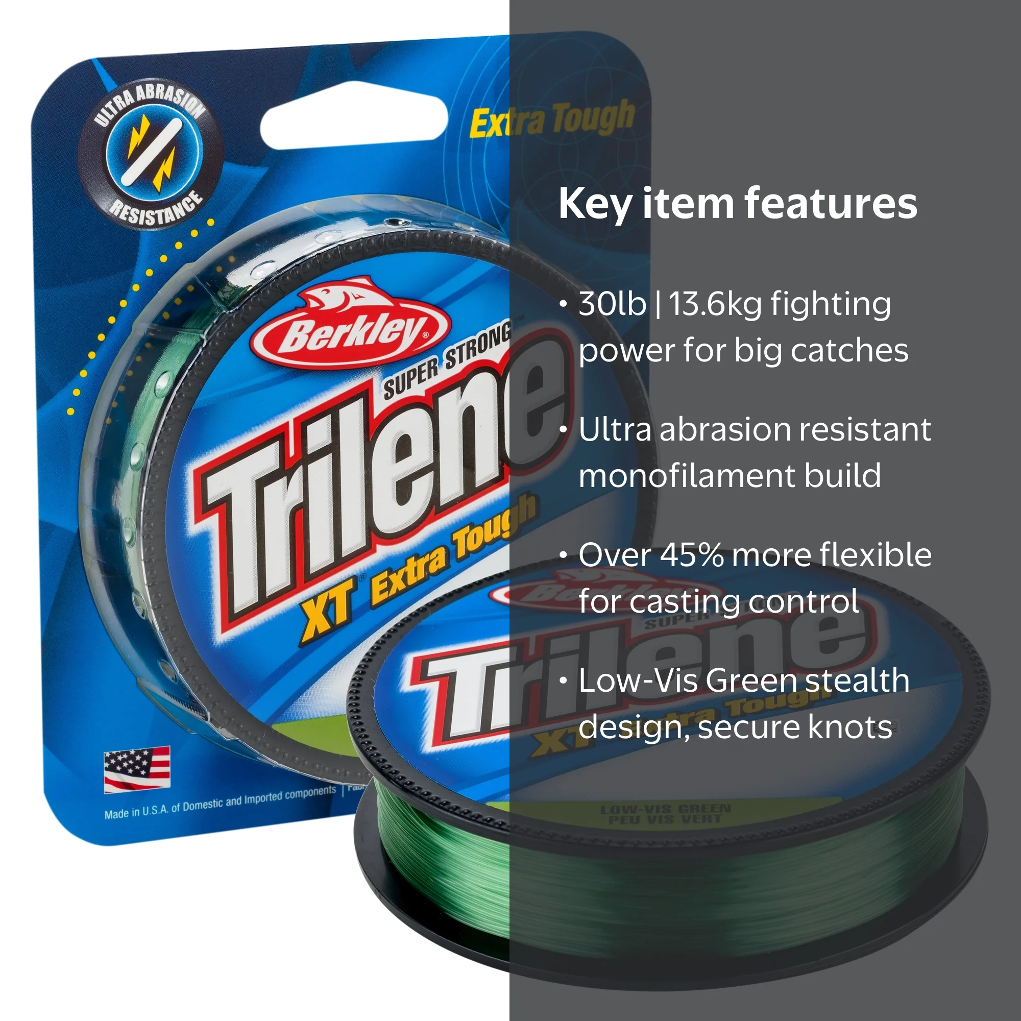 Berkley Trilene® XT® Monofilament Fishing Line, Low-Vis Green, 30