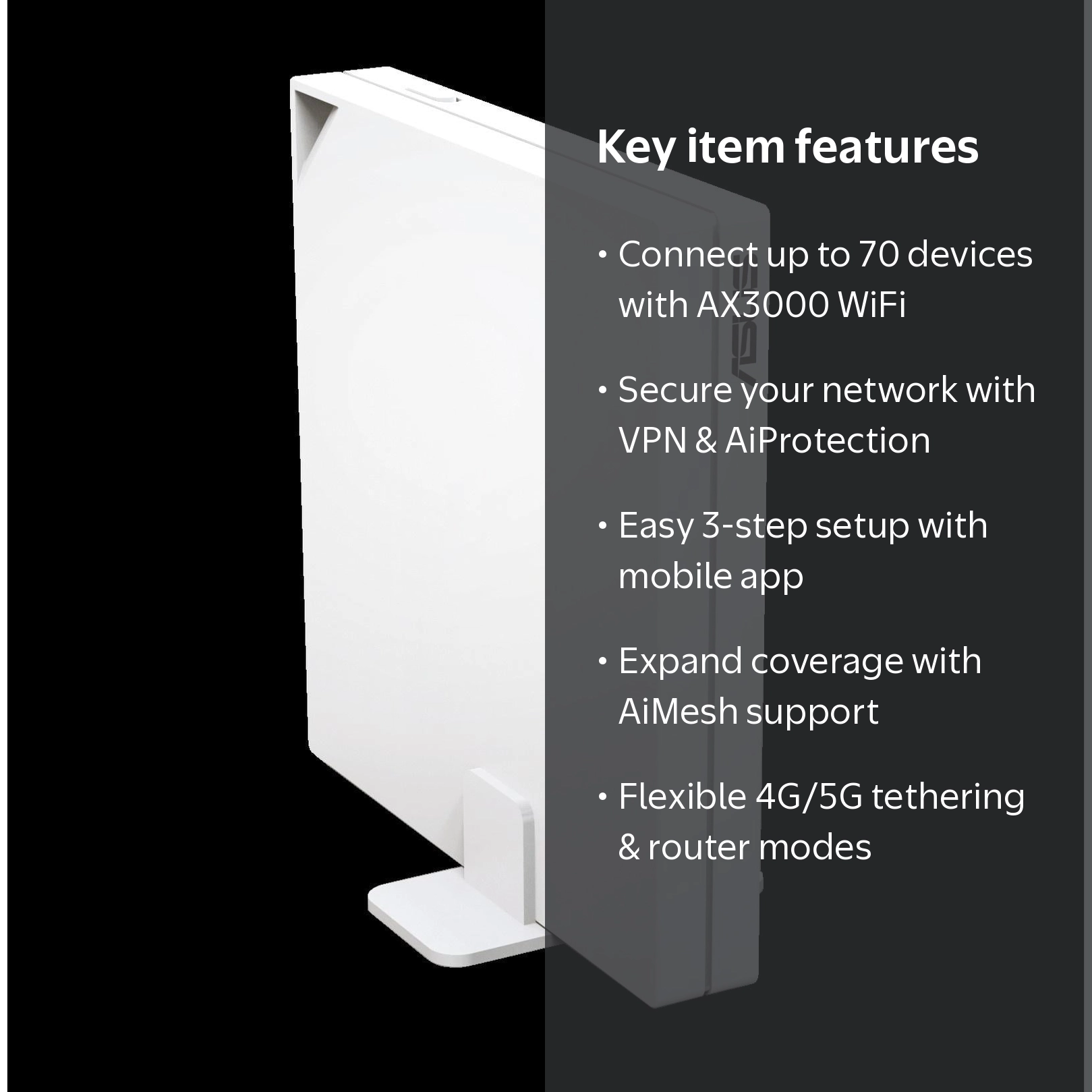 ASUS RT-AX57 Go AX3000 Dual Band WiFi 6 Travel Router with VPN
