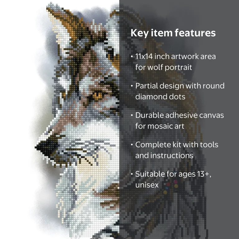 DIAMOND DOTZ® Wolf Portrait Special Edition Diamond Painting Kit