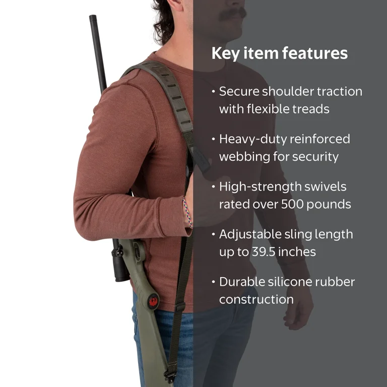 Allen Company Kling Gun Sling, Gray, Adjustable up to 39.5 in