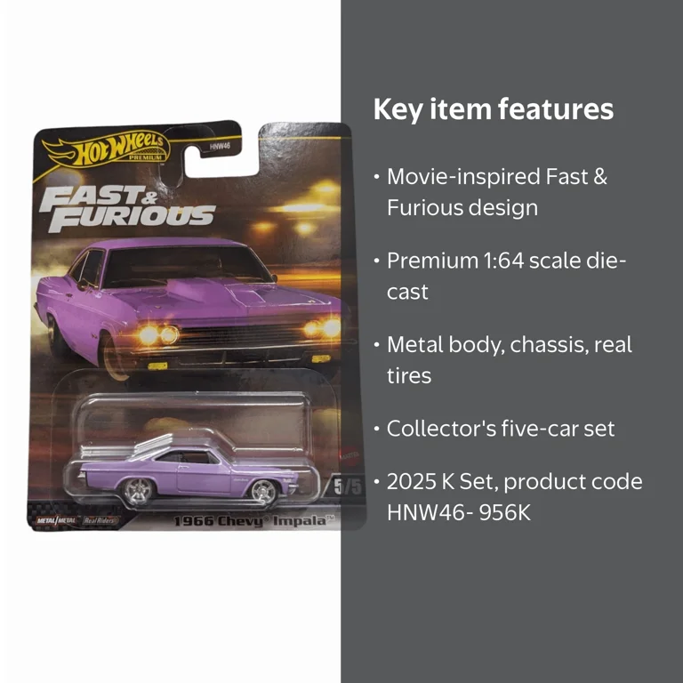Hot Wheels Fast & Furious Premium 2025 K Set of 5 Cars HNW46-956K