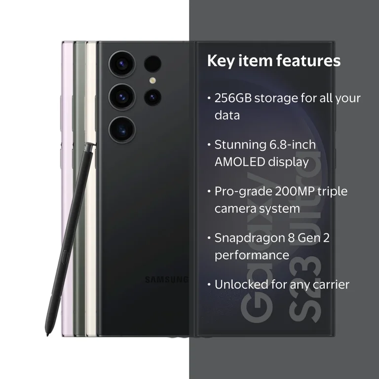Samsung Galaxy S23 Ultra 5G GSM USA Model, 256GB Purple - Factory