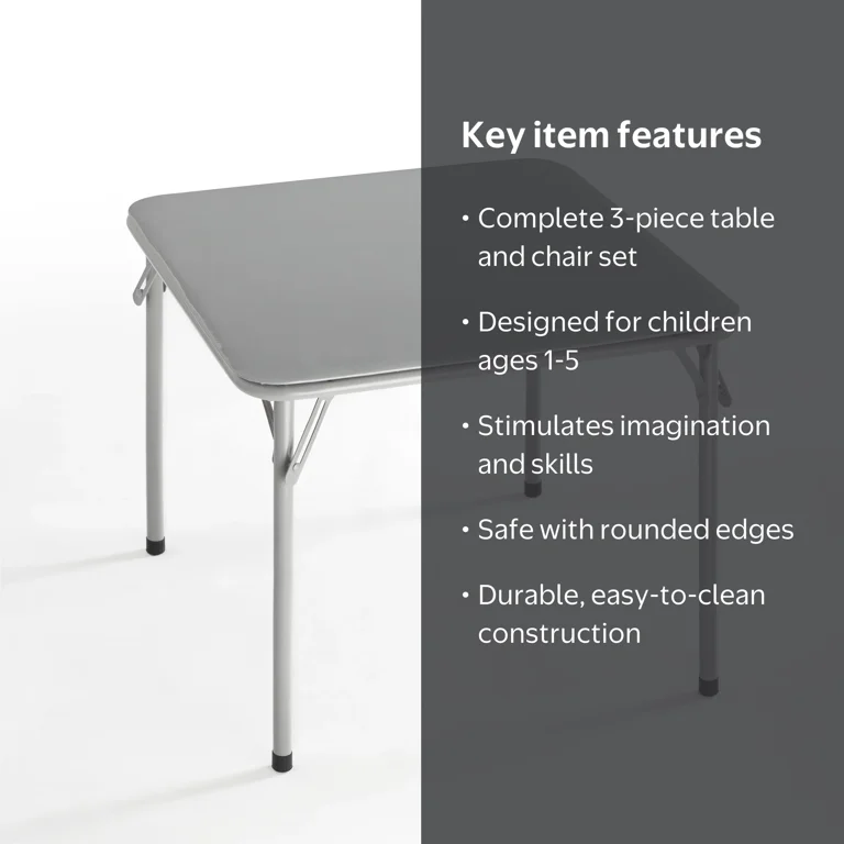 Little Nest 3 Piece Grey Table And Chair Set - Walmart.com
