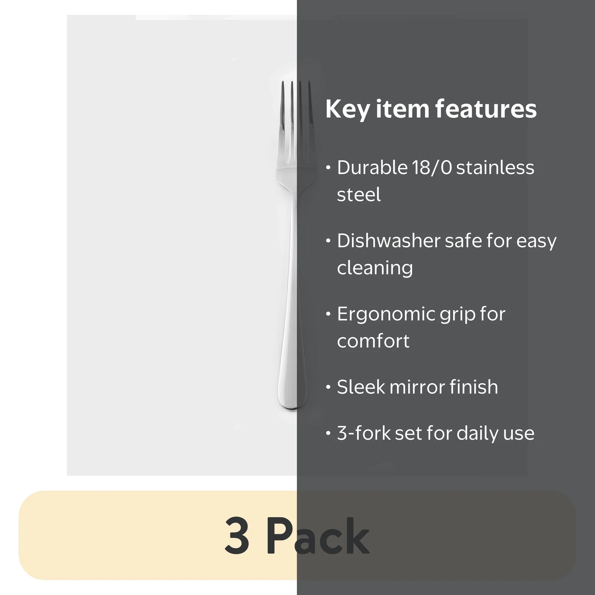 Harmonize Mirror Stainless Steel Dinner Fork - Sleek Design
