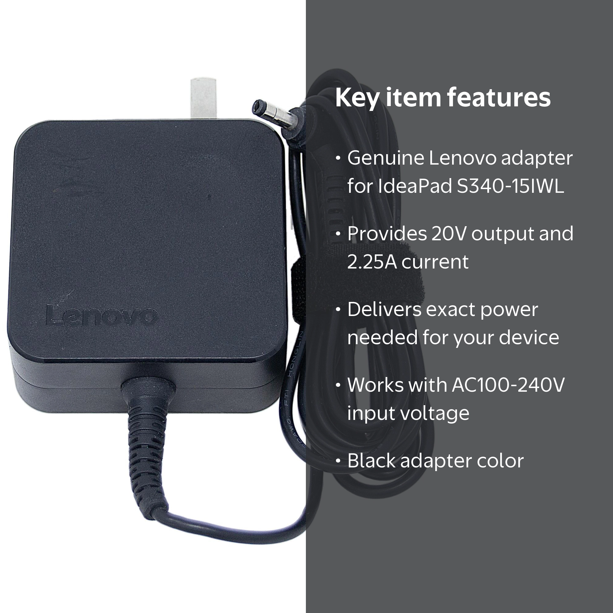 LENOVO IdeaPad S340-15IWL 81N8 20V 2.25A Genuine Original Power