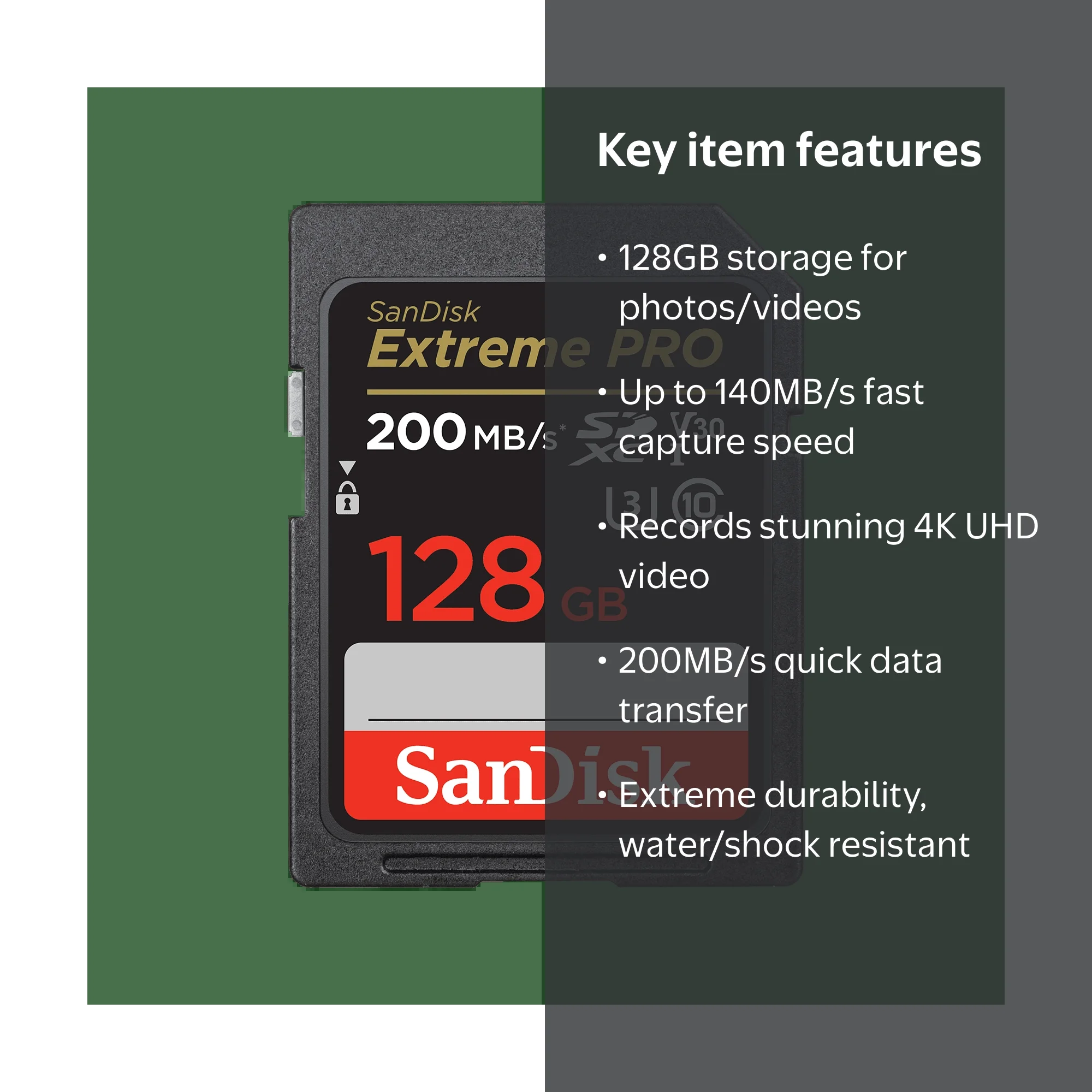 SanDisk 128GB Extreme PRO SDHC SDXC UHS-I Card - SDSDXXD-128G