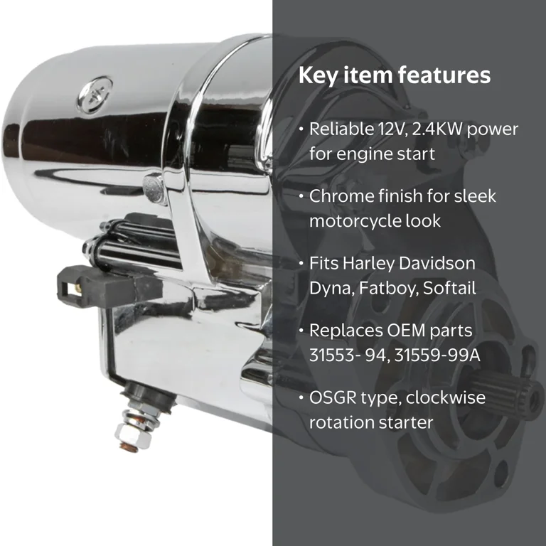 DB Electrical SHD0015-C Chrome 2.4KW Starter compatible with