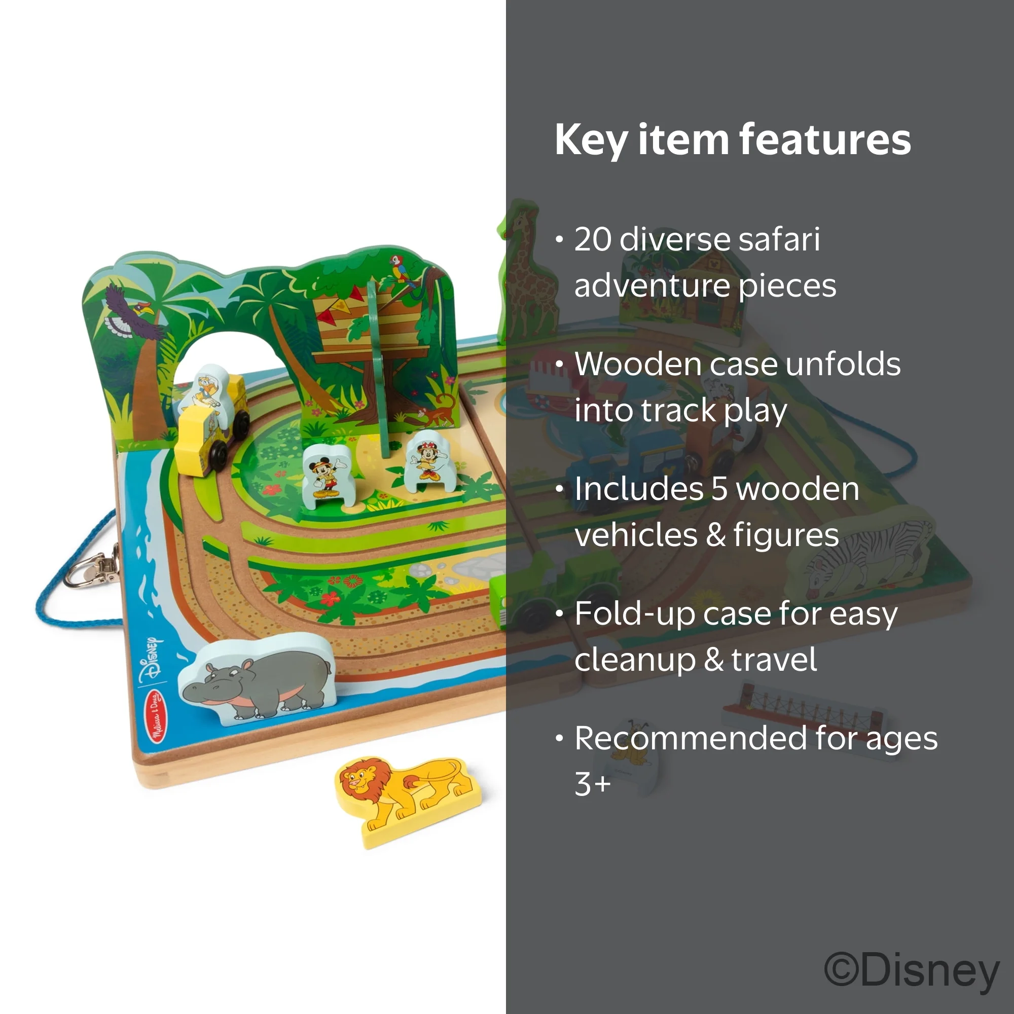 Melissa & Doug Disney Take-Along Safari Adventure Wooden Play Set