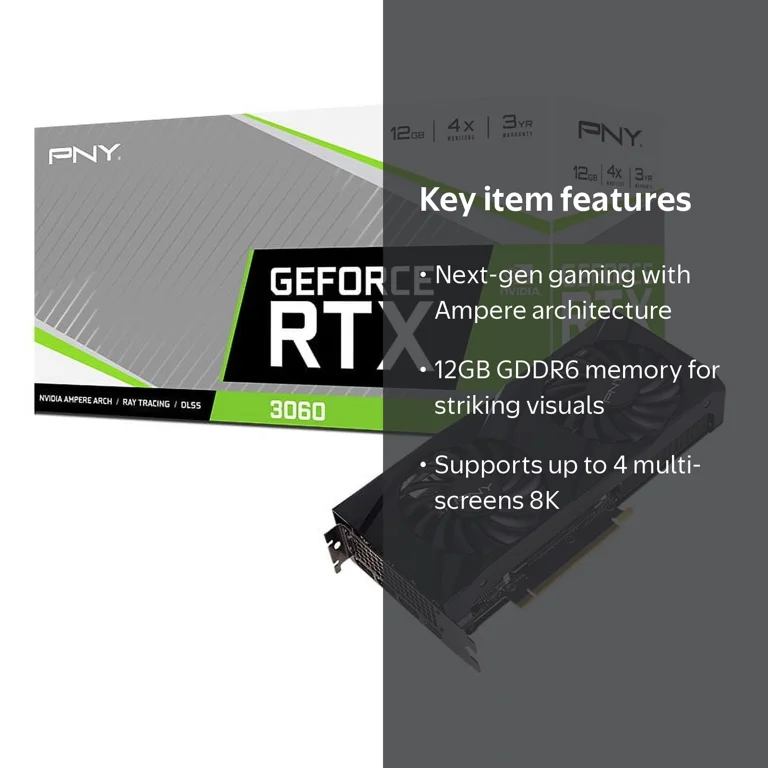 PNY GeForce RTX™ 3060 12GB VERTO Dual Fan Gaming GPU Graphics Card