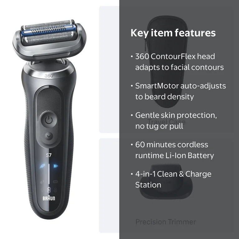Braun, Electric Razor for Men Series 7, S7 7171cc, Wet & Dry