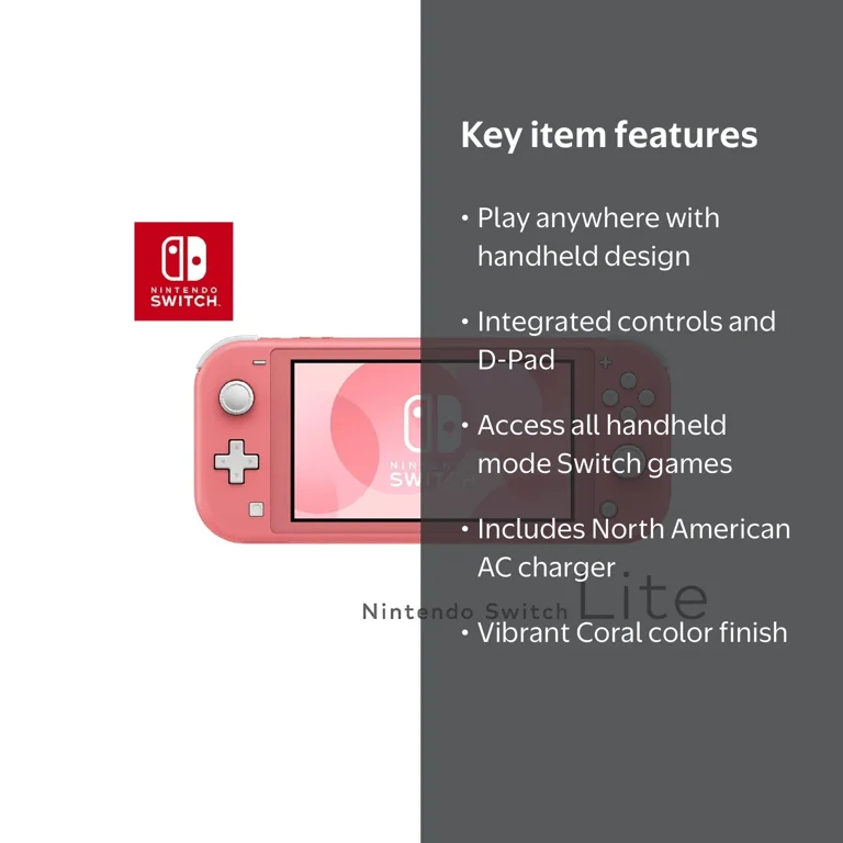 Nintendo Switch Lite Handheld Edition - Coral (International