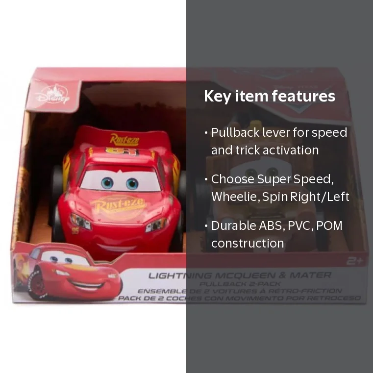 Disney / Pixar Cars Lightning McQueen and Tow Mater Pullback Stunt