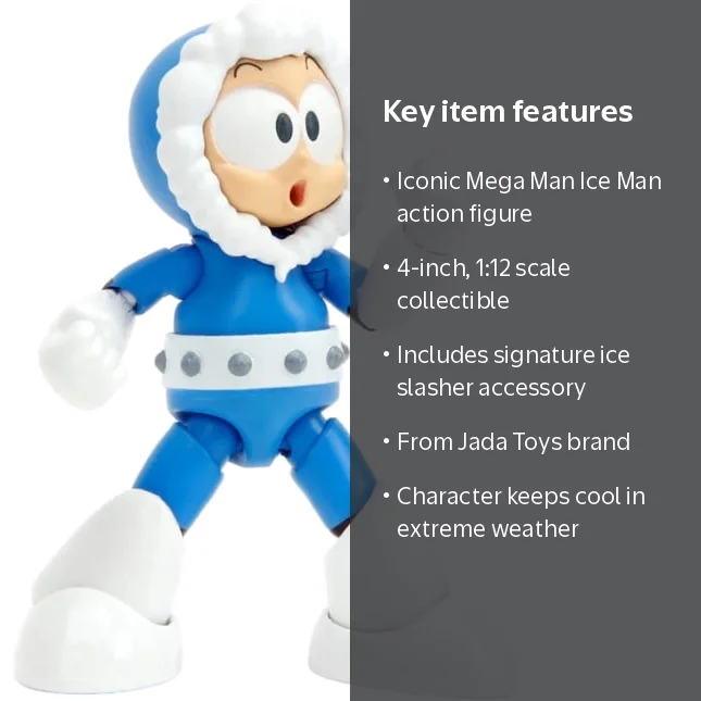 Jada Toys, Mega Man Action Figure, Ice Man 4 inch, Collectible Toy