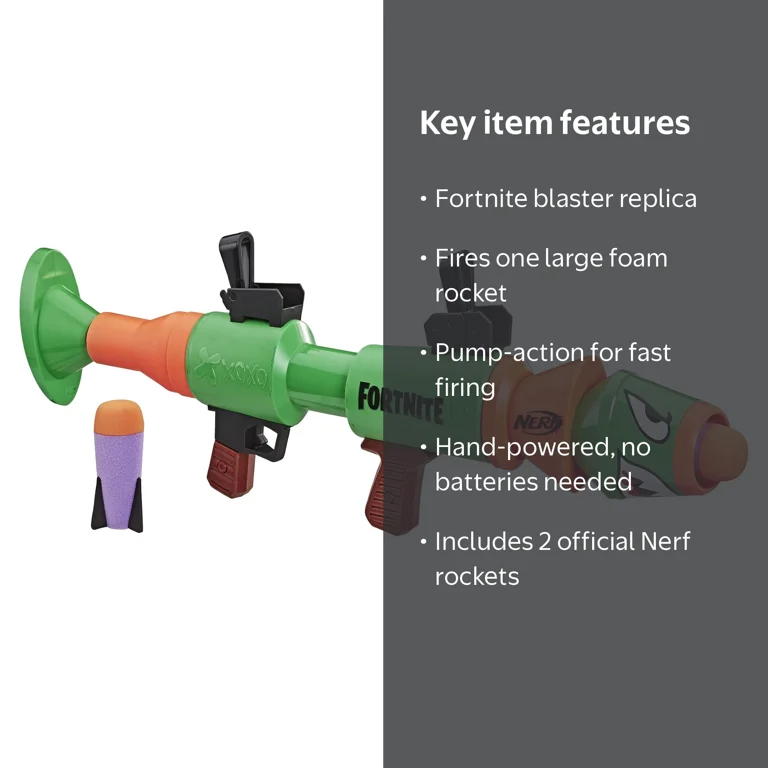 Nerf Fortnite RL Launcher - Kids Toy Blaster with 2 Rocket Darts