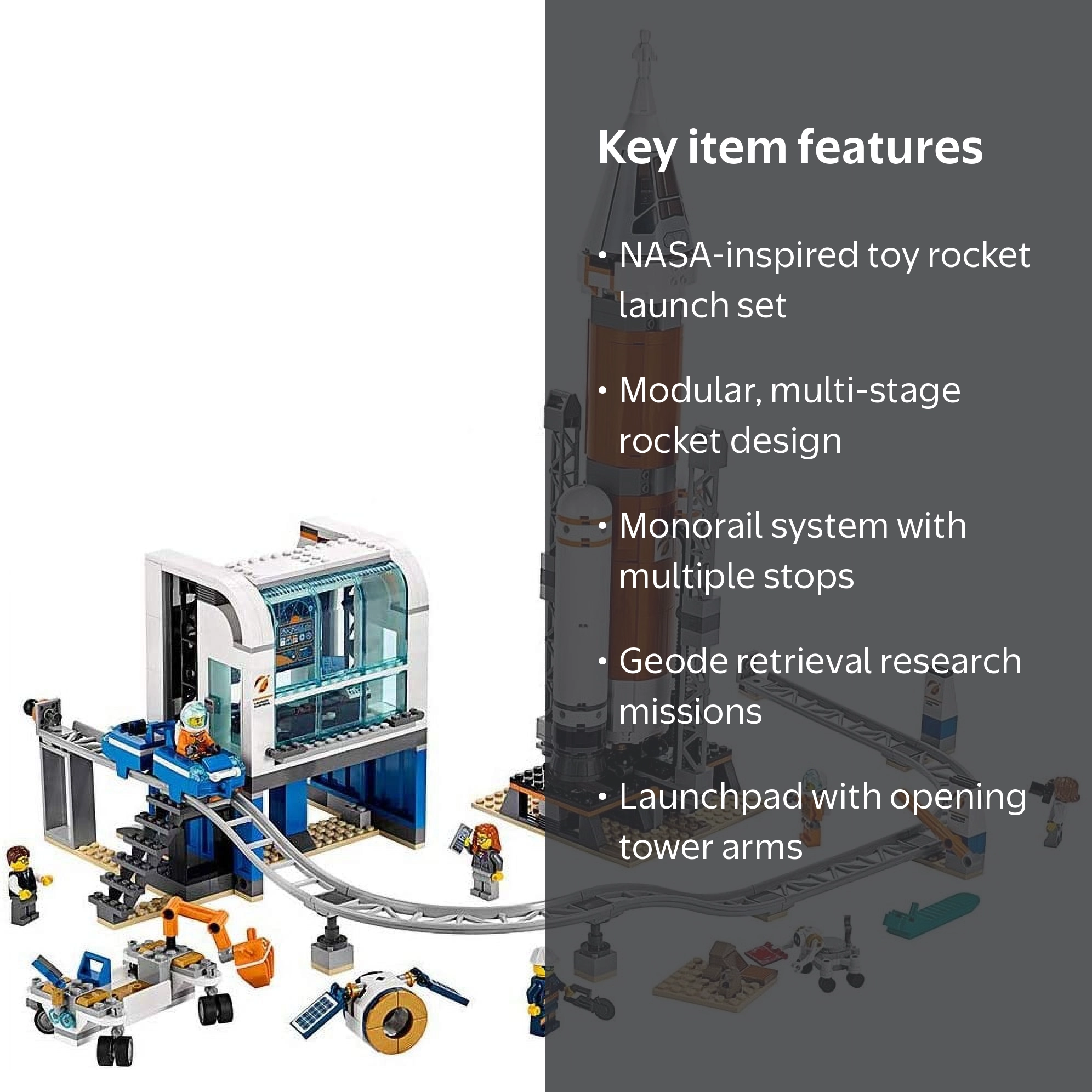 LEGO City Space Rocket 60228, NASA Rover and Launch Control for