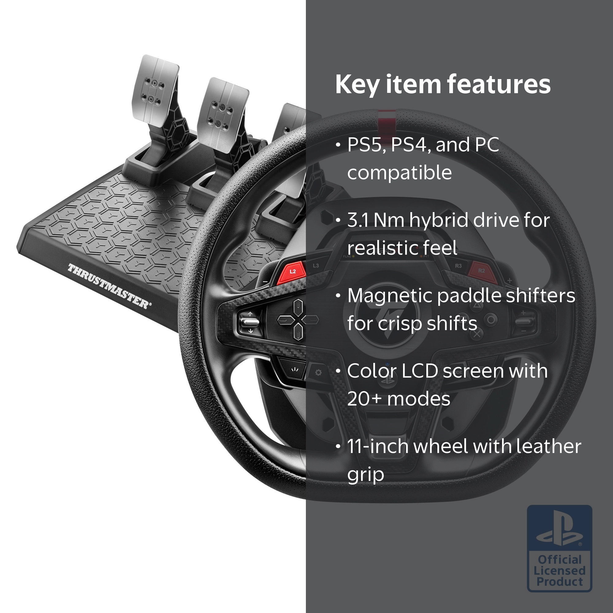 Thrustmaster, Racing Wheel & Magnetic Pedals, T248R, PS5 PS4 PC