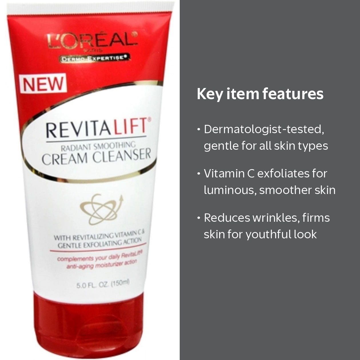 L'Oréal Paris, Revitalift Radiant Smoothing Facial Cleanser, 5 Fl