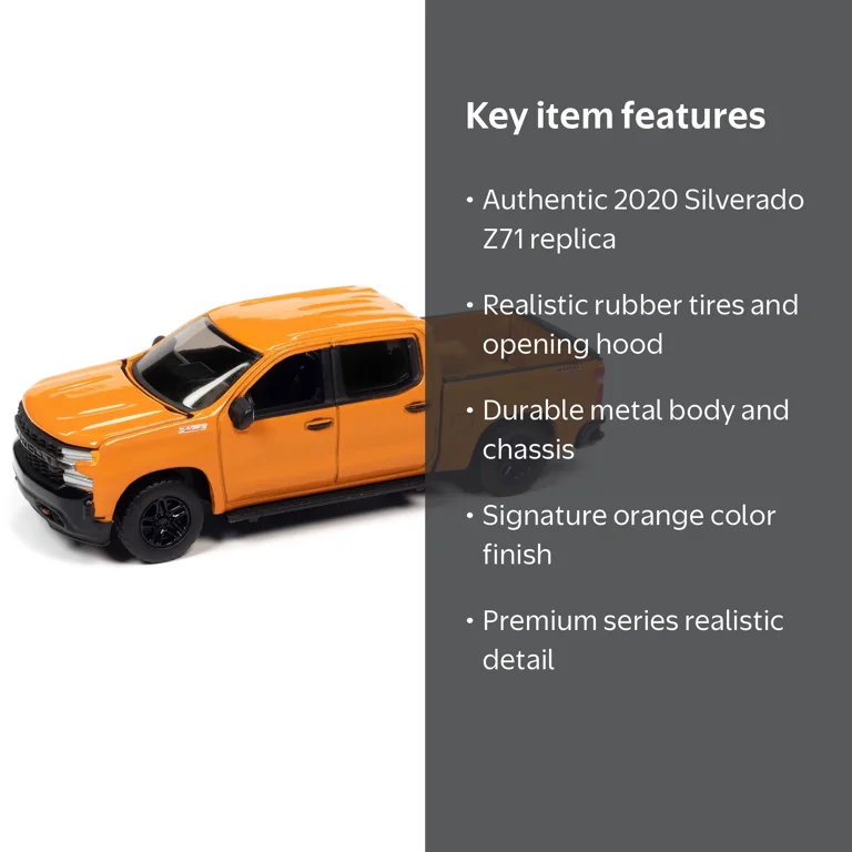 Auto World 2020 Chevy Silverado Z71 LT Trail Boss, Orange, 1/64