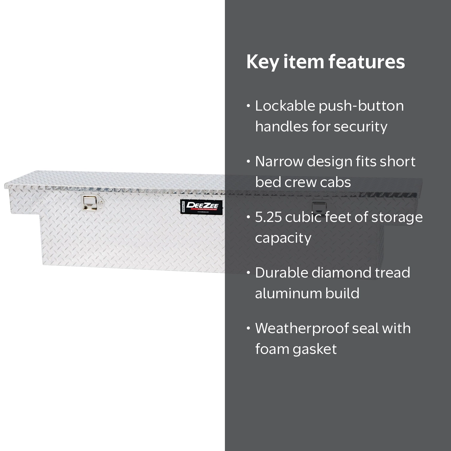 Dee Zee, Tool Box, DZ 6163N, Narrow Crossover Aluminum - Walmart.com