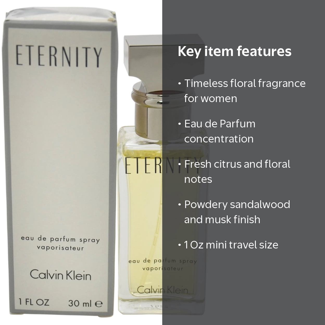 Calvin Klein Eternity EDP Fragrance for Women, 1 Oz Travel Size