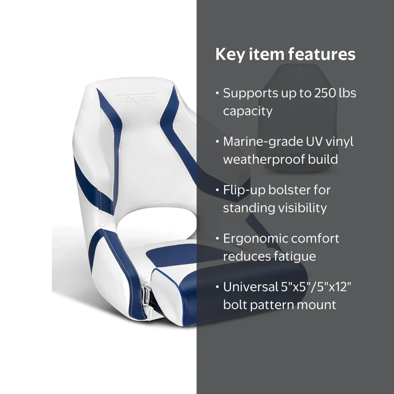 PEXMOR High Back Sport Flip Up Boat Seat with Waterproof Cover