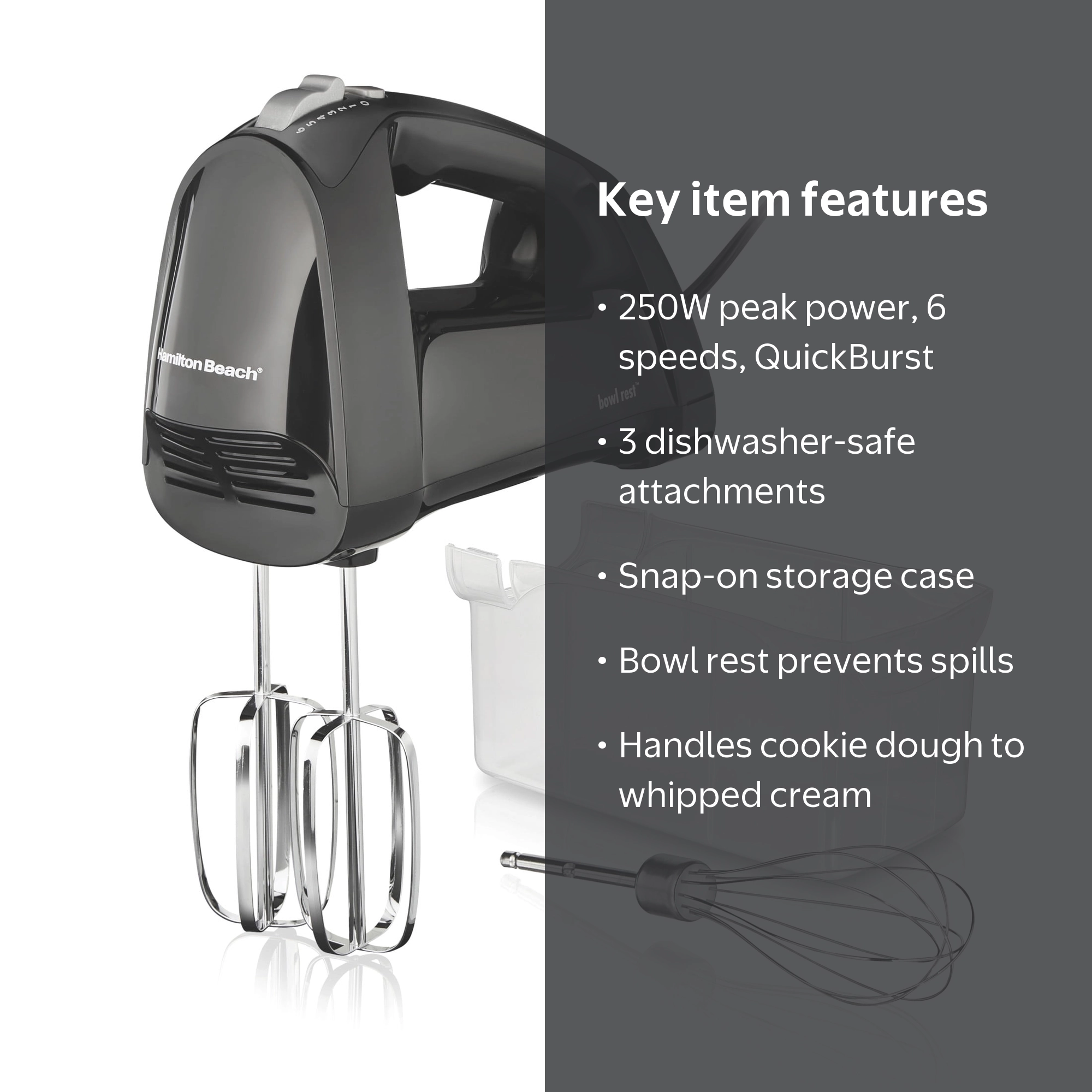 Hamilton Beach Electric Hand Mixer with QuickBurst, 6-Speed Corded