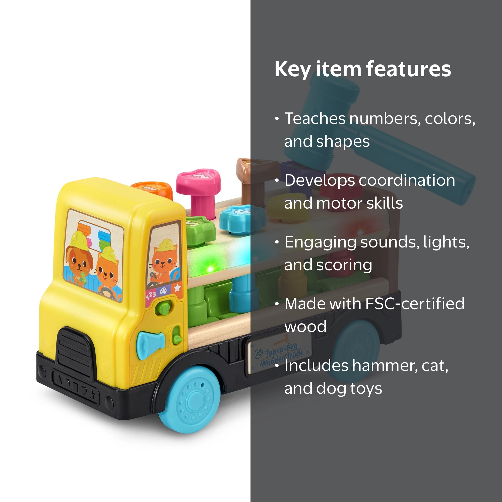 Little Tempo Shake It Up Baby 7EP レゲエ ダブ LeapFrog, Tap-a-Peg Wooden Truck, Accessories, Construction Toys
