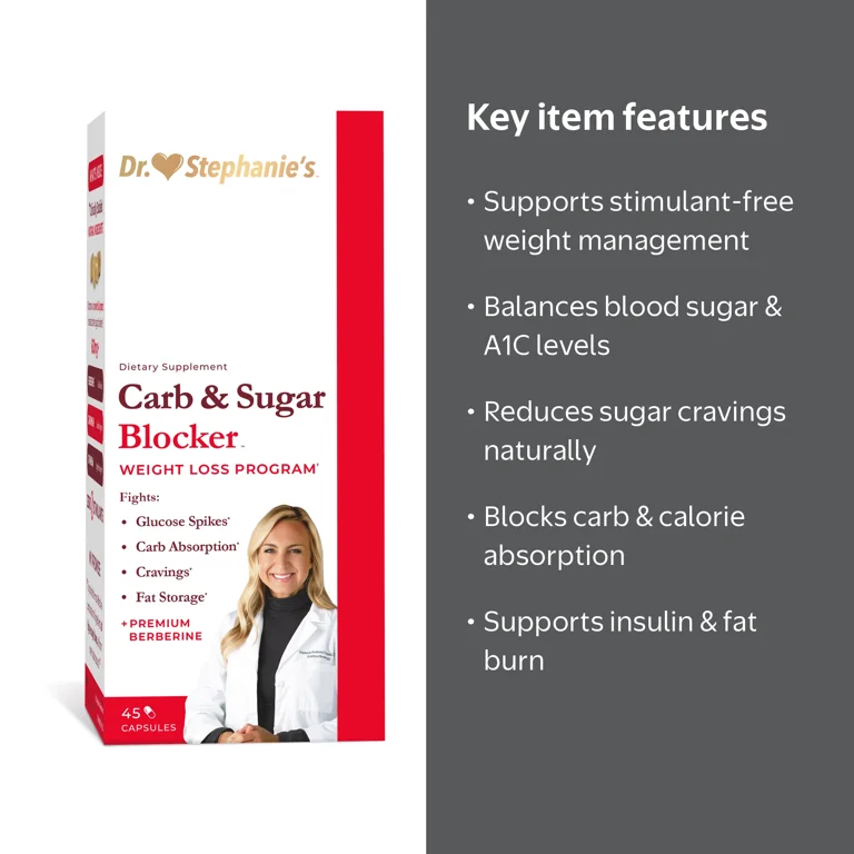 Dr Stephanie's Carb Sugar Blocker Blood Sugar Support Weight Management Supplement