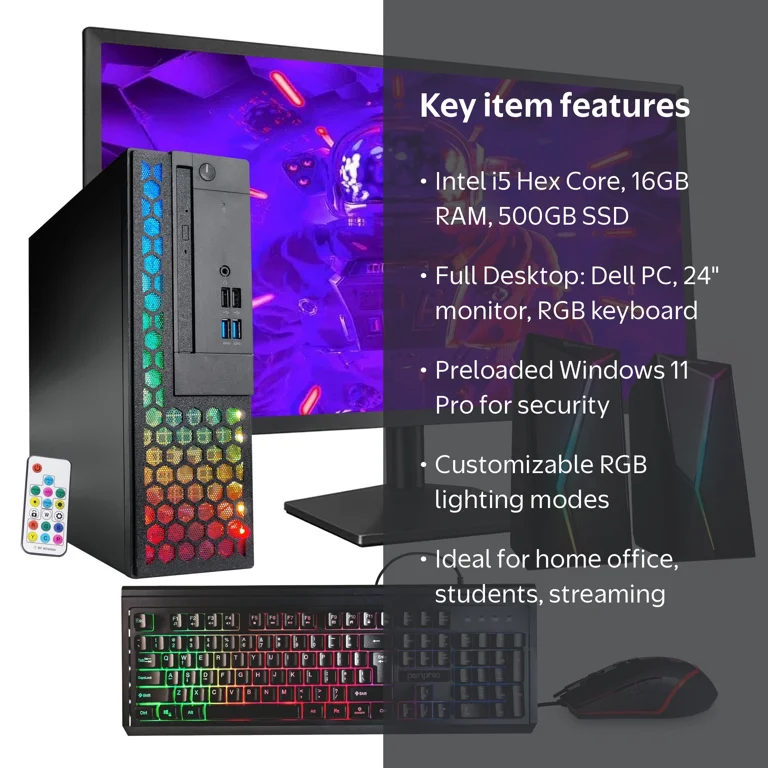 Dell Optiplex 7050 Desktop, Quad Core i5, 16GB DDR4 RAM, 500GB SSD