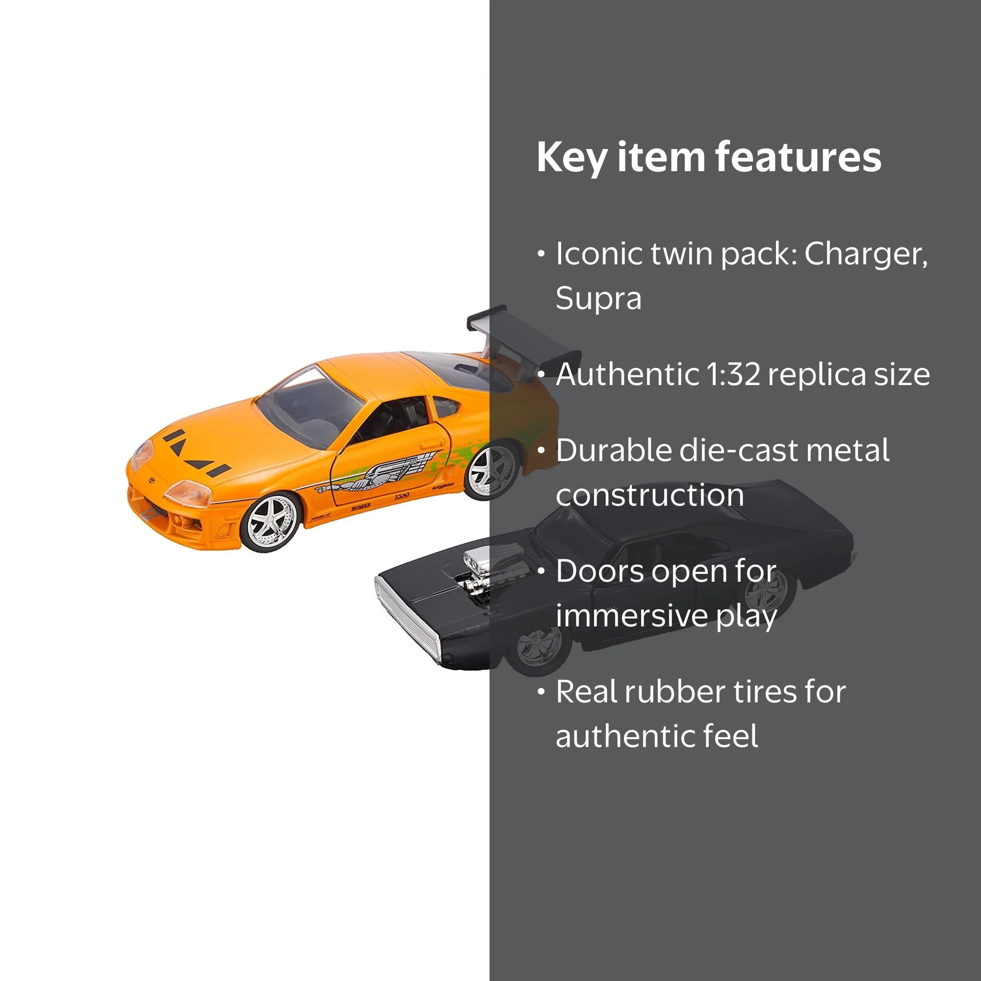 Jada Toys, Die-Cast Vehicle Pack, 2-Pack 1:32 Scale, Fast