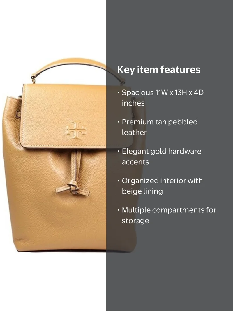 Tory Burch 145920 Thea Tan With Gold Hardware Pebbled Leather