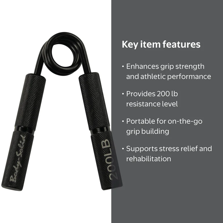 Body Solid Tools Grip Trainer 200 lb, Billet Aluminum, Black