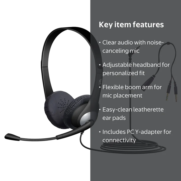 Cyber Acoustics AC-204 Universal PC Headset with Noise-Cancelling