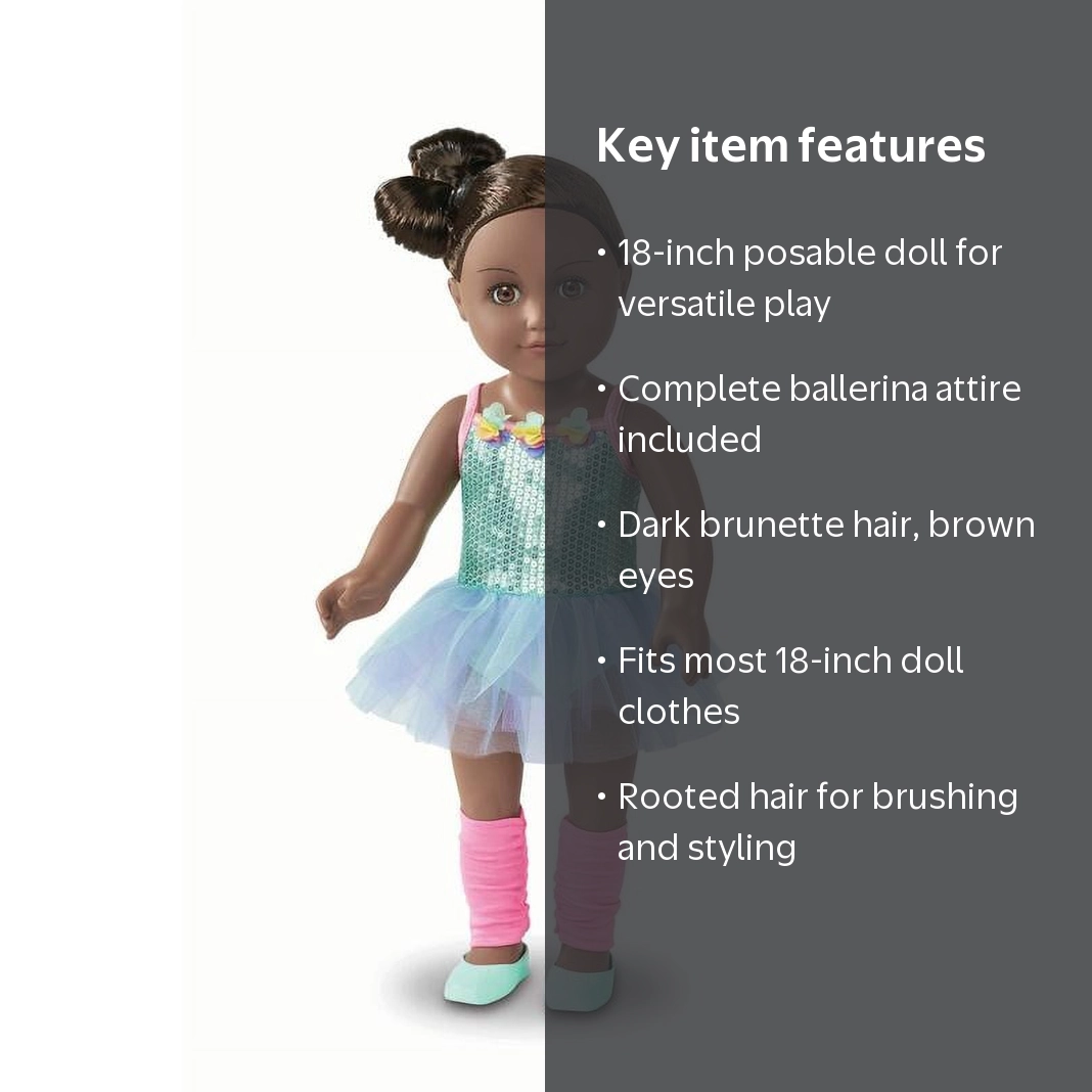 My Life As Harmony Posable 18 inch Doll, Dark Brunette Hair, Brown