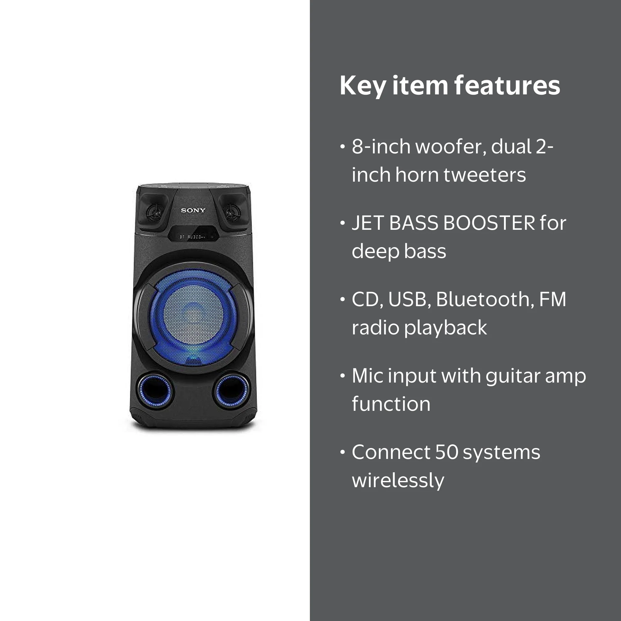 Sony MHC-V13 Extra Bass Wireless Bluetooth Party Speaker with