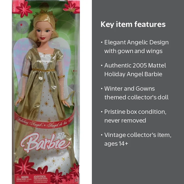 Holiday Angel - Angel De Las Fiestas Barbie Doll 2005 Mattel G5322