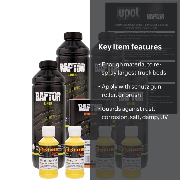 Raptor Safety Yellow Urethane Spray-On Truck Bed Liner Texture